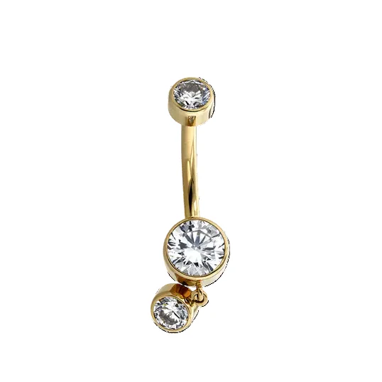 Anatometal Bezel Set Navel Dangle