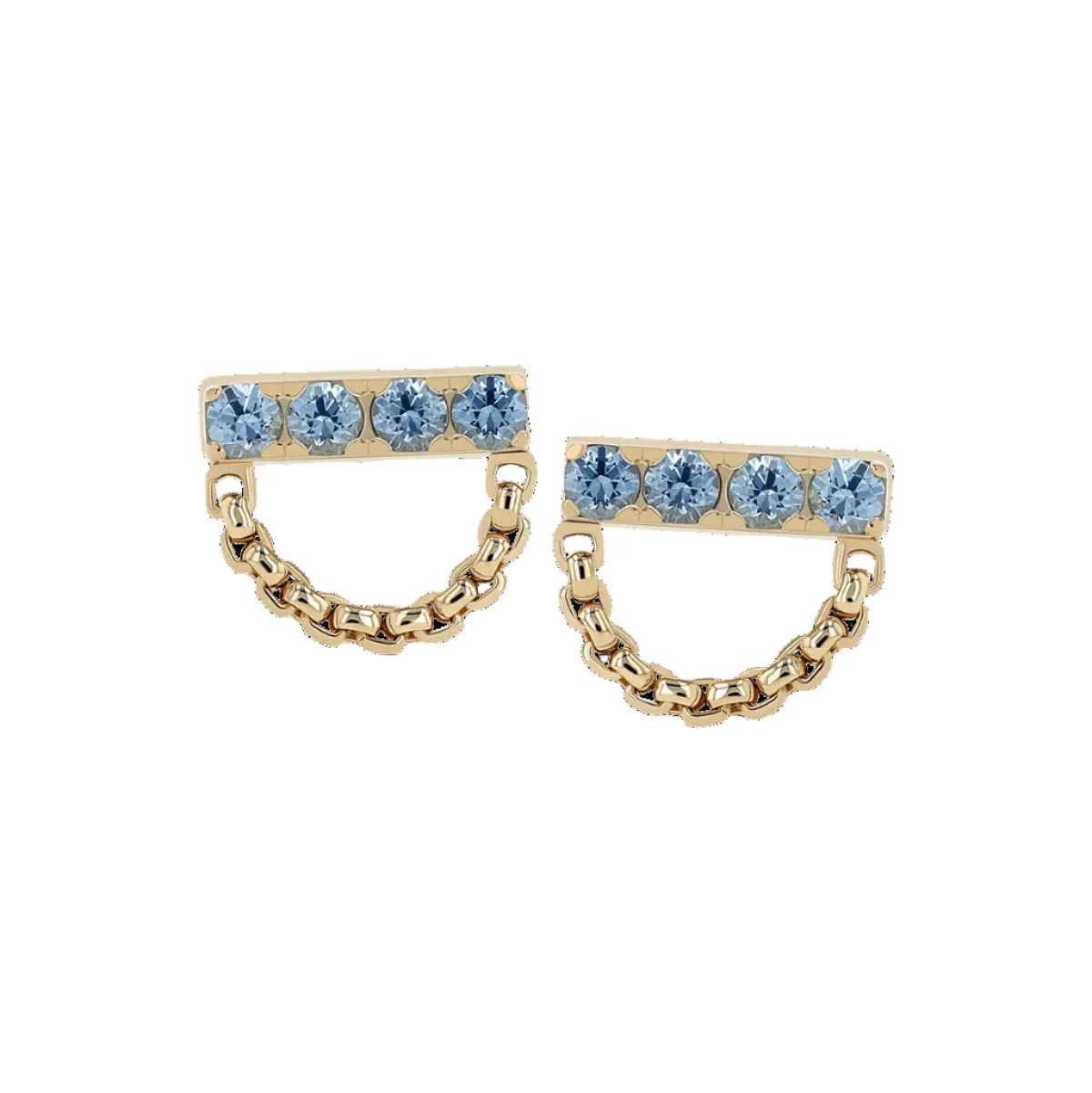 Anatometal Gem Bar with Box Chain - Threadless