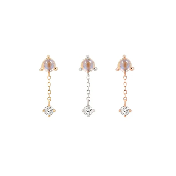 Buddha Jewelry Bianca - Moonstone + White Sapphire - Threadless End