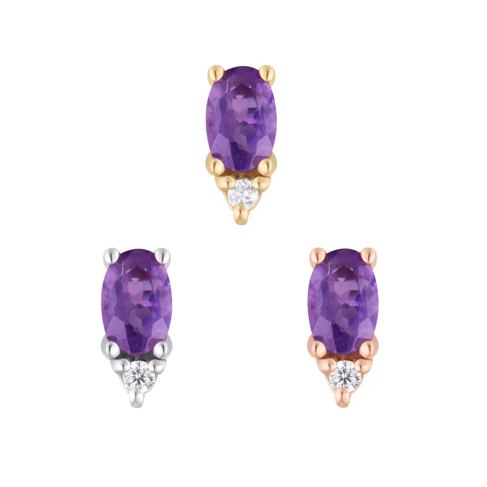 Buddha Jewelry Desden - Amethyst + CZ - Threadless End