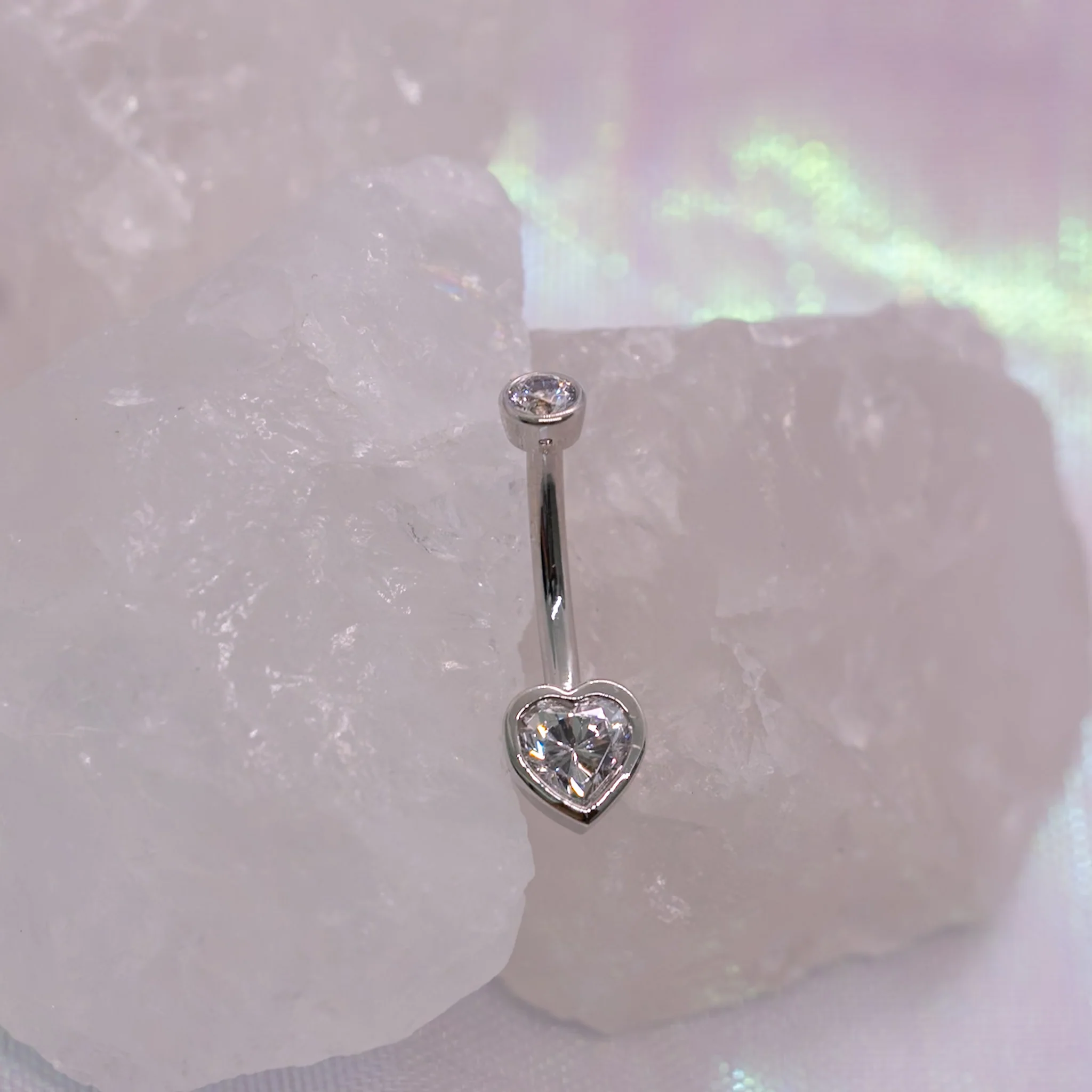 BVLA Heart Bezel Curved Barbell - Threaded - Image 2