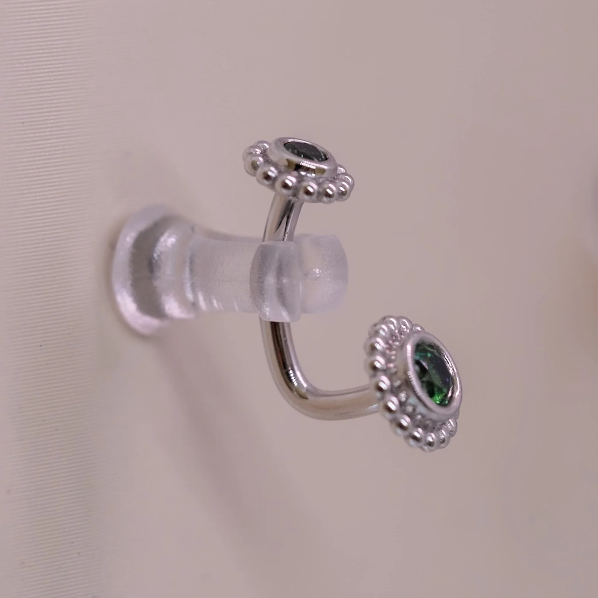 BVLA J Curved Barbell with Threaded 5mm Beaded Choctaw Top and Fixed 6mm Beaded Choctaw Bottom - Threaded - Image 2