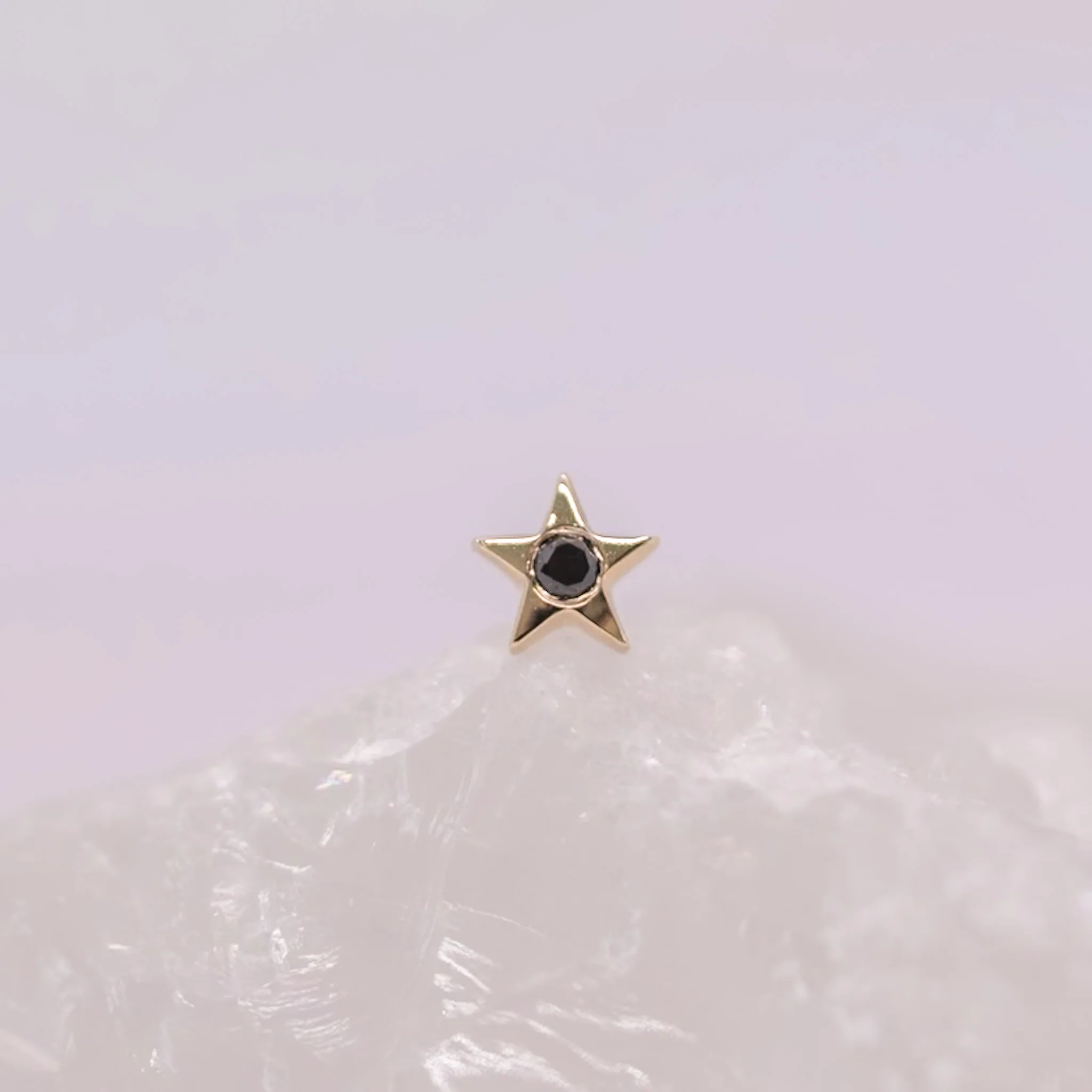 BVLA Tiny Flat Star with Gem - Threadless