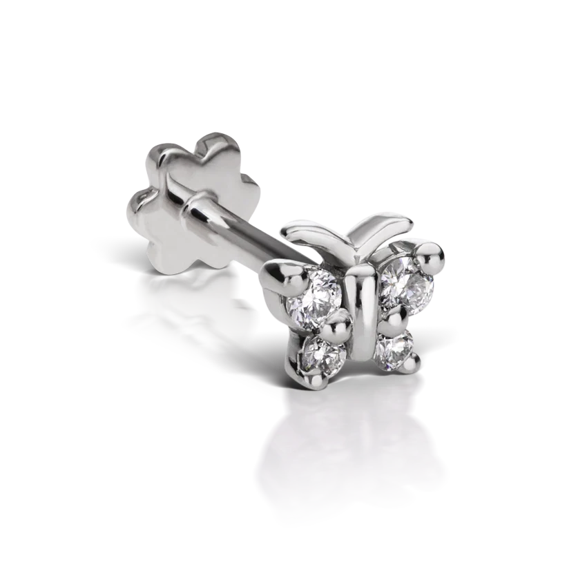 Maria Tash Diamond Butterfly Threaded Stud Earring