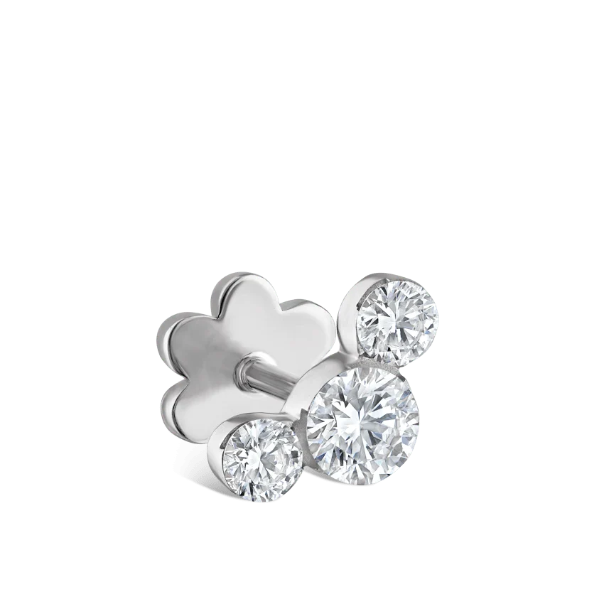 Maria Tash Invisible Set Three Diamond Curve Threaded Stud