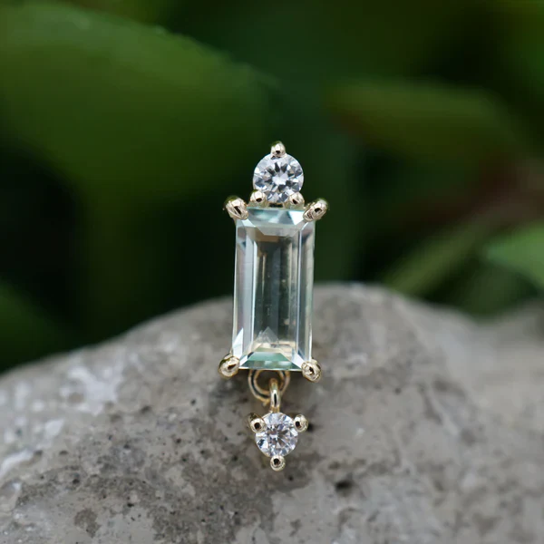 Modern Mood Green Beryl with Diamond Accent and Dangle