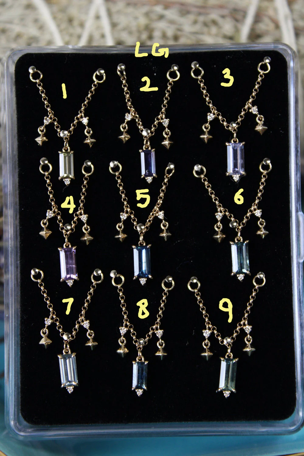 Modern Mood Sapphire, Diamond and Pyramid Chain