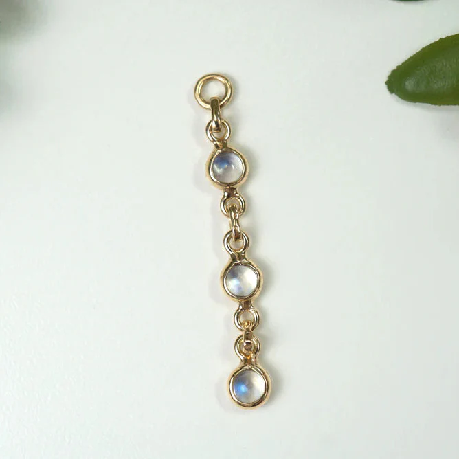Modern Mood Triple Bezel Mini Gemstone Drop Charm